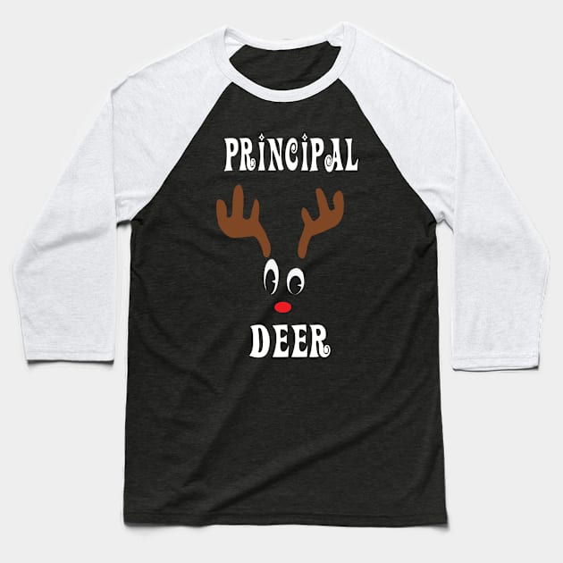 Principal Reindeer Deer Red nosed Christmas Deer Hunting Hobbies Interests Baseball T-Shirt by familycuteycom